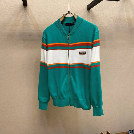 레트로 스포티 니트집업 (Retro sporty knit zip-up)