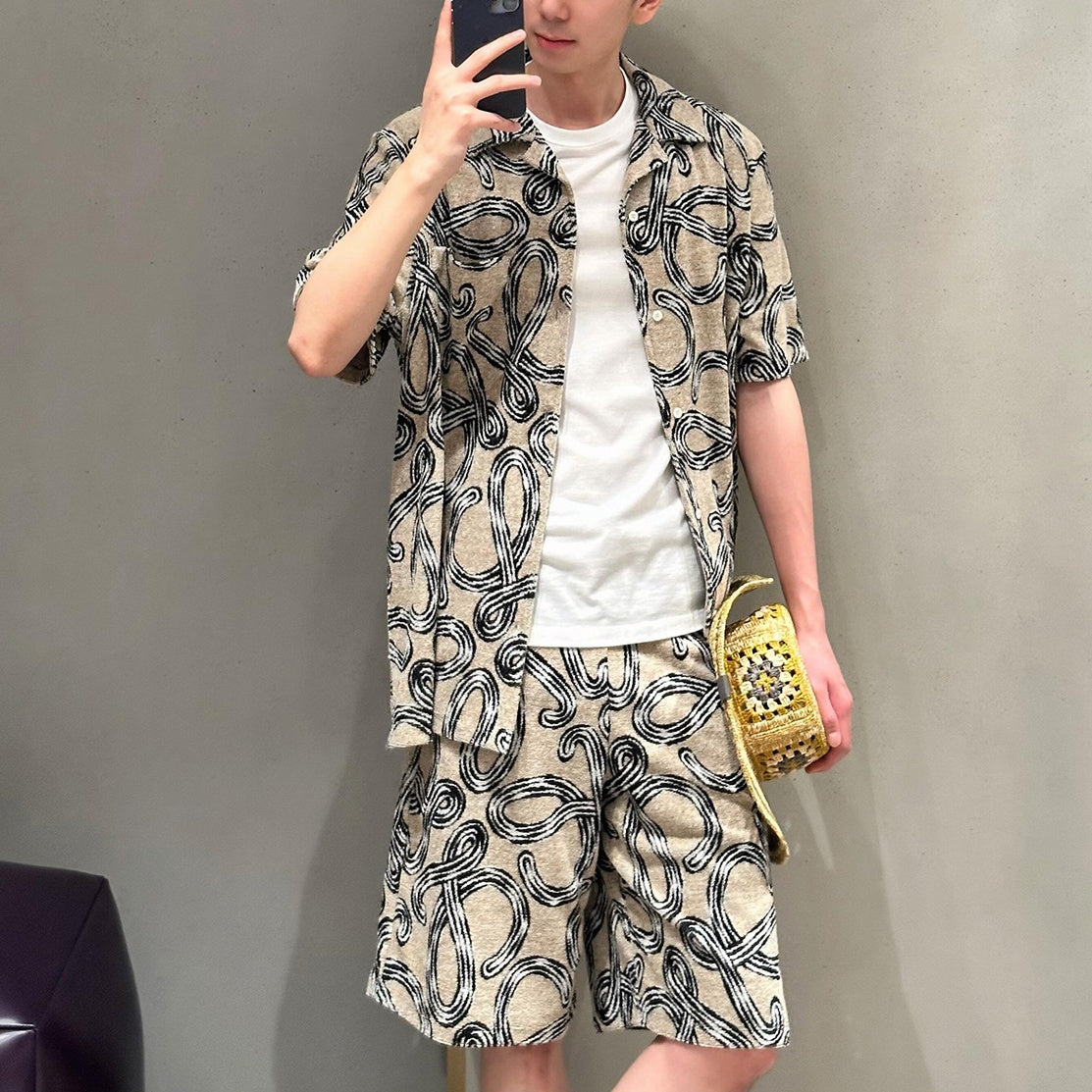 자카드 테리 셔츠셋업 (Jacquard Terry Shirt Set)