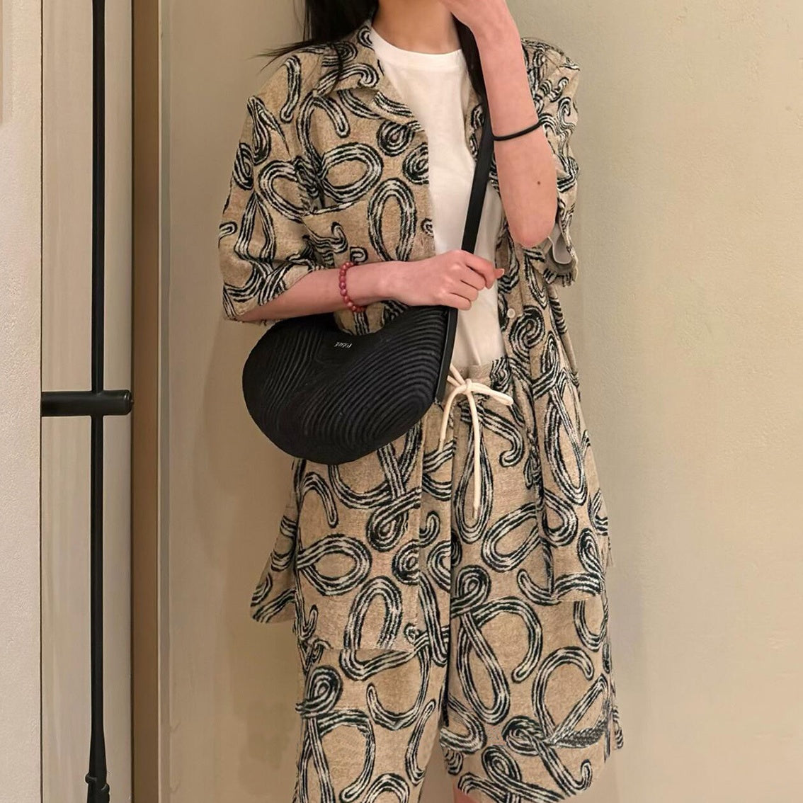 자카드 테리 셔츠셋업 (Jacquard Terry Shirt Set)