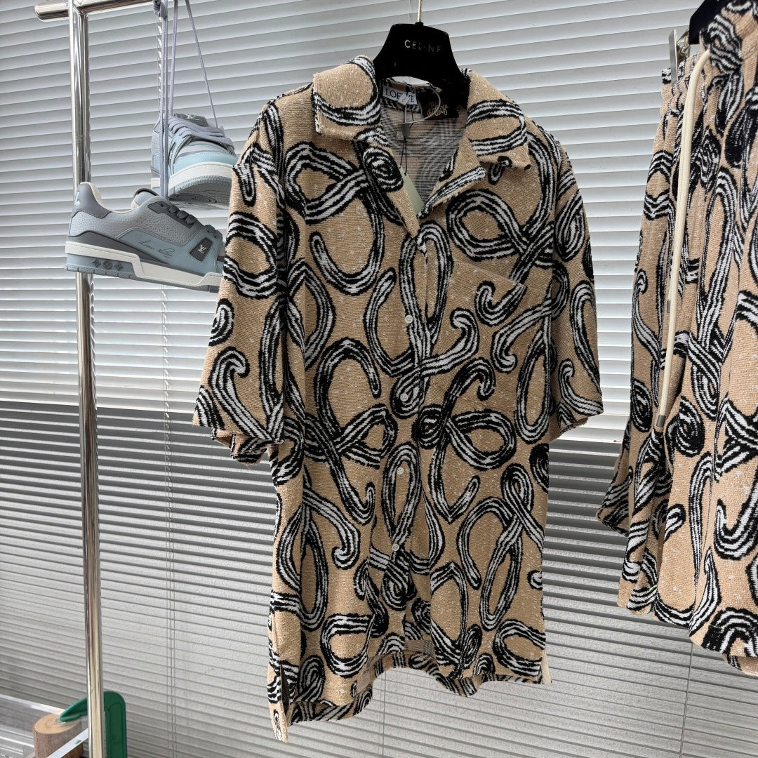 자카드 테리 셔츠셋업 (Jacquard Terry Shirt Set)