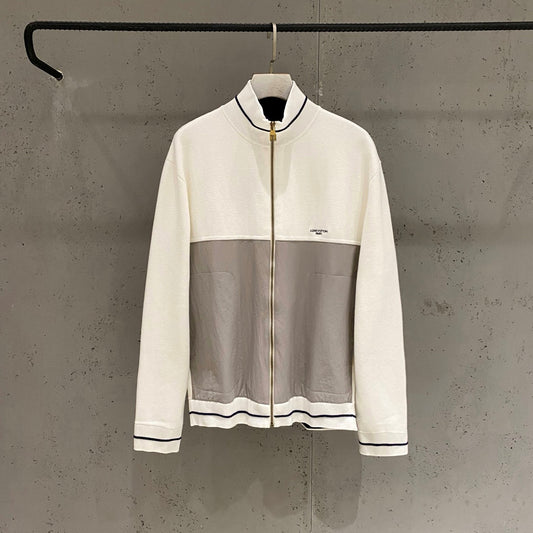 패널 코튼 집업가디건 (Paneled Cotton Zip-Up Cardigan)