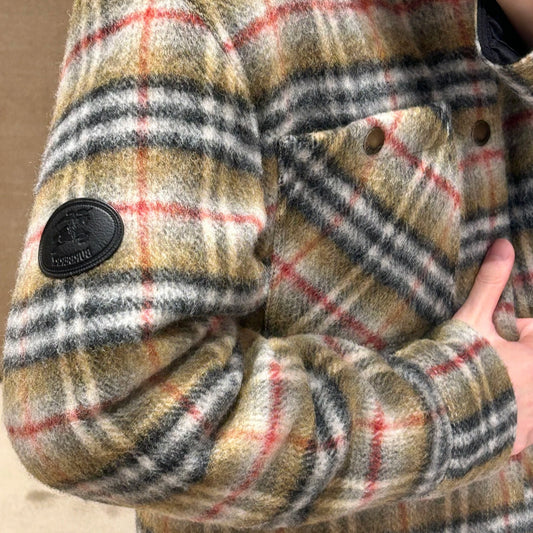 체크 울 배지 점퍼 (Checked wool badge jumper)