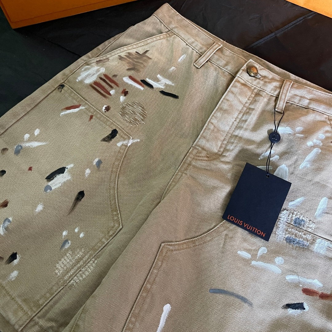 핸드페인팅 데님 숏팬츠 (Hand-painting Denim Shorts)