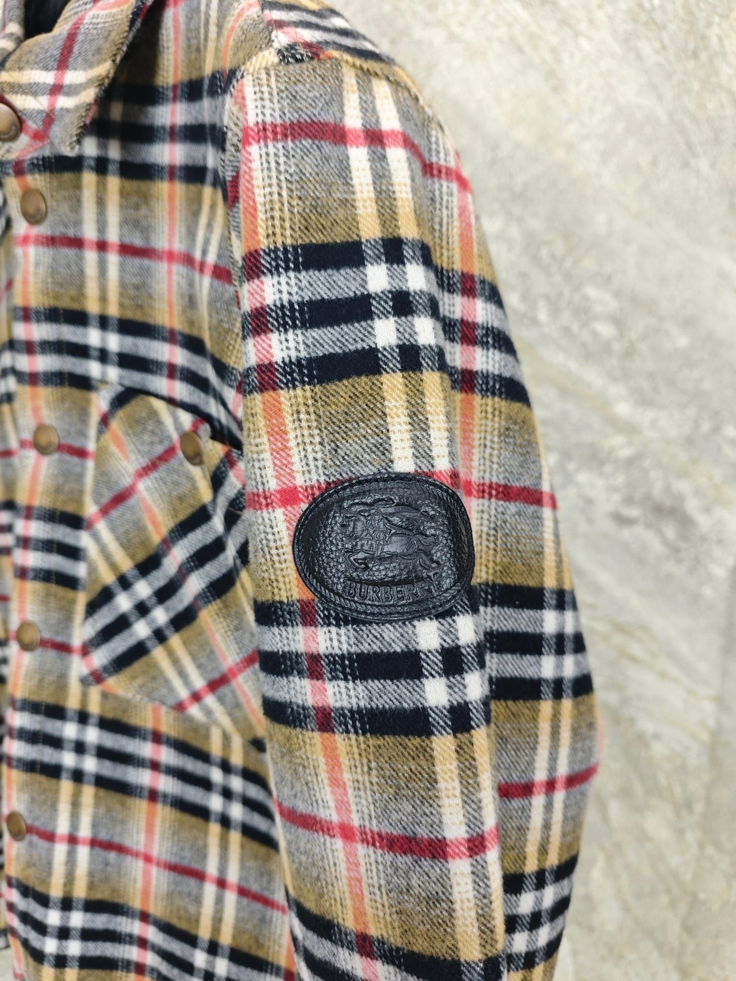 체크 울 배지 점퍼 (Checked wool badge jumper)
