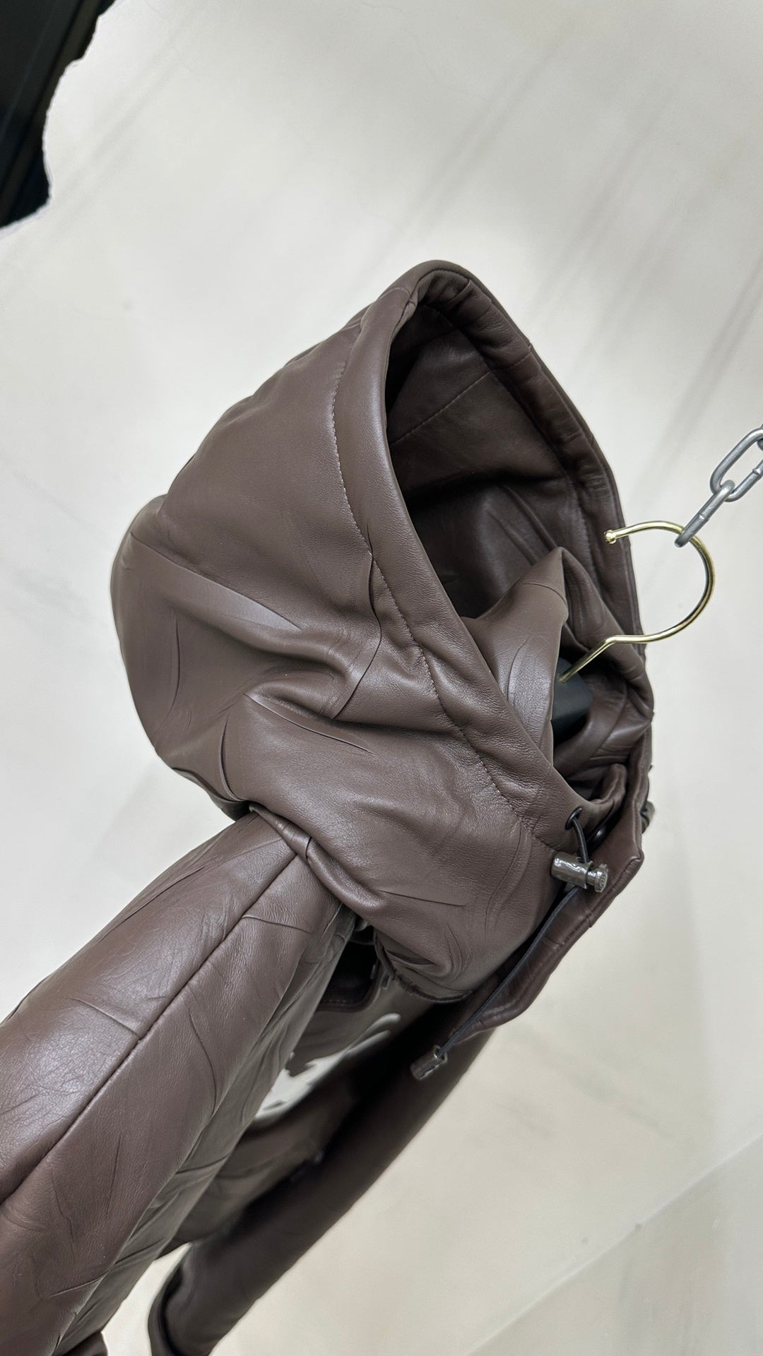 J451439 코튼 후드 가죽자켓