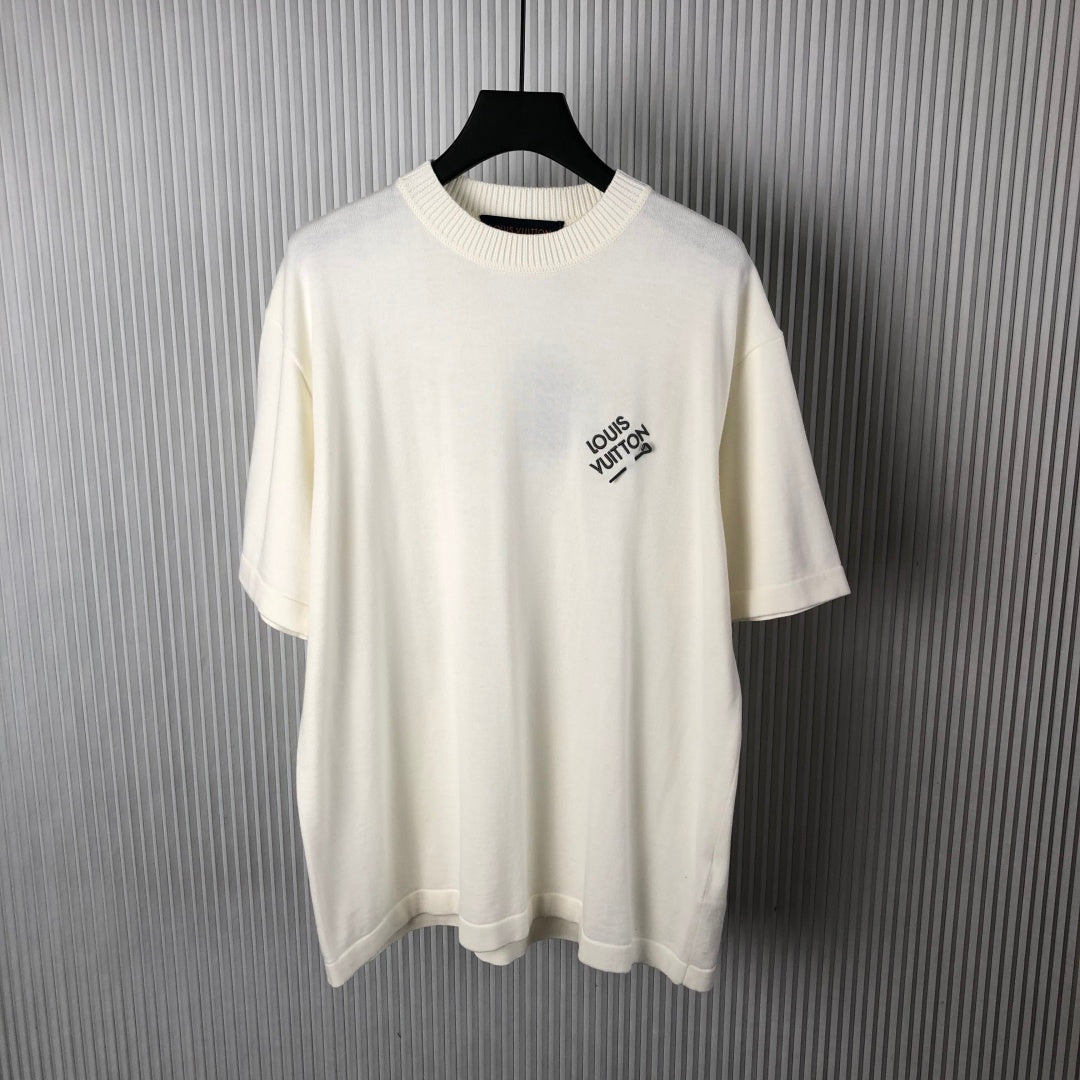 핀로고 니트반팔티셔츠 (Pin logo knit short sleeve t-shirt)