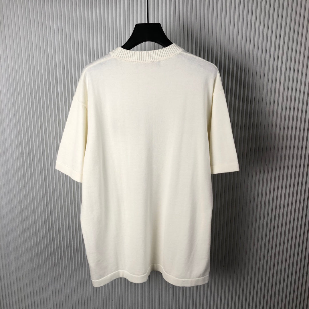 핀로고 니트반팔티셔츠 (Pin logo knit short sleeve t-shirt)