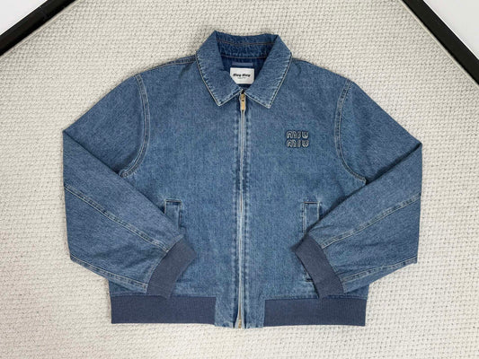 로고 라펠 데님 자켓 (Logo lapel denim jacket)