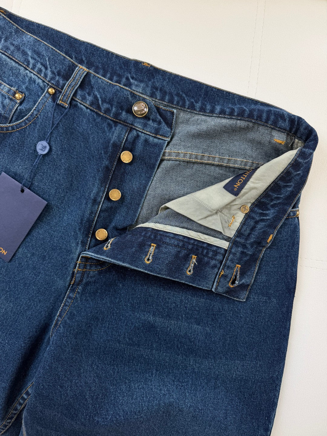 가죽 칼라 데님 재킷, 진 (Leather collar denim jacket, jeans)