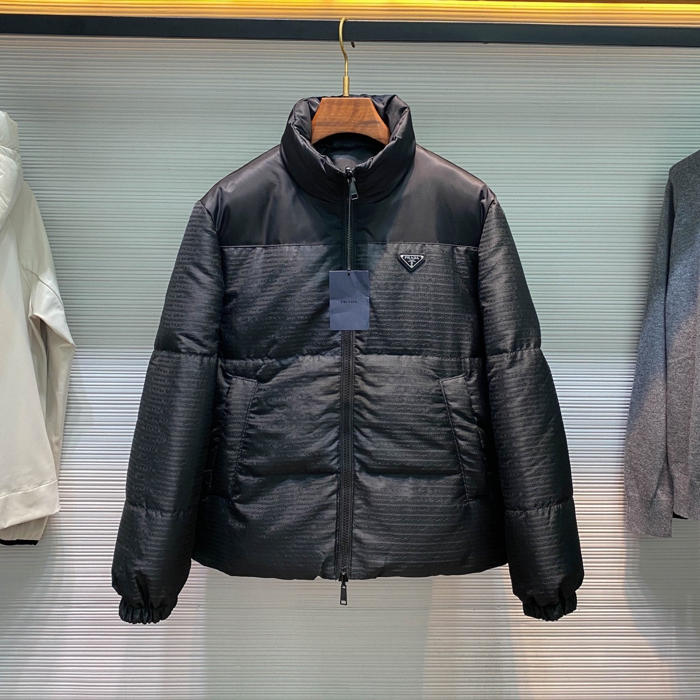 스탠드 칼라 양면패딩 (stand collar padding)