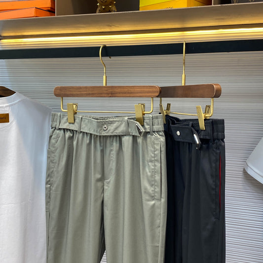 스트레이트 벨트 팬츠 (straight belted pants)