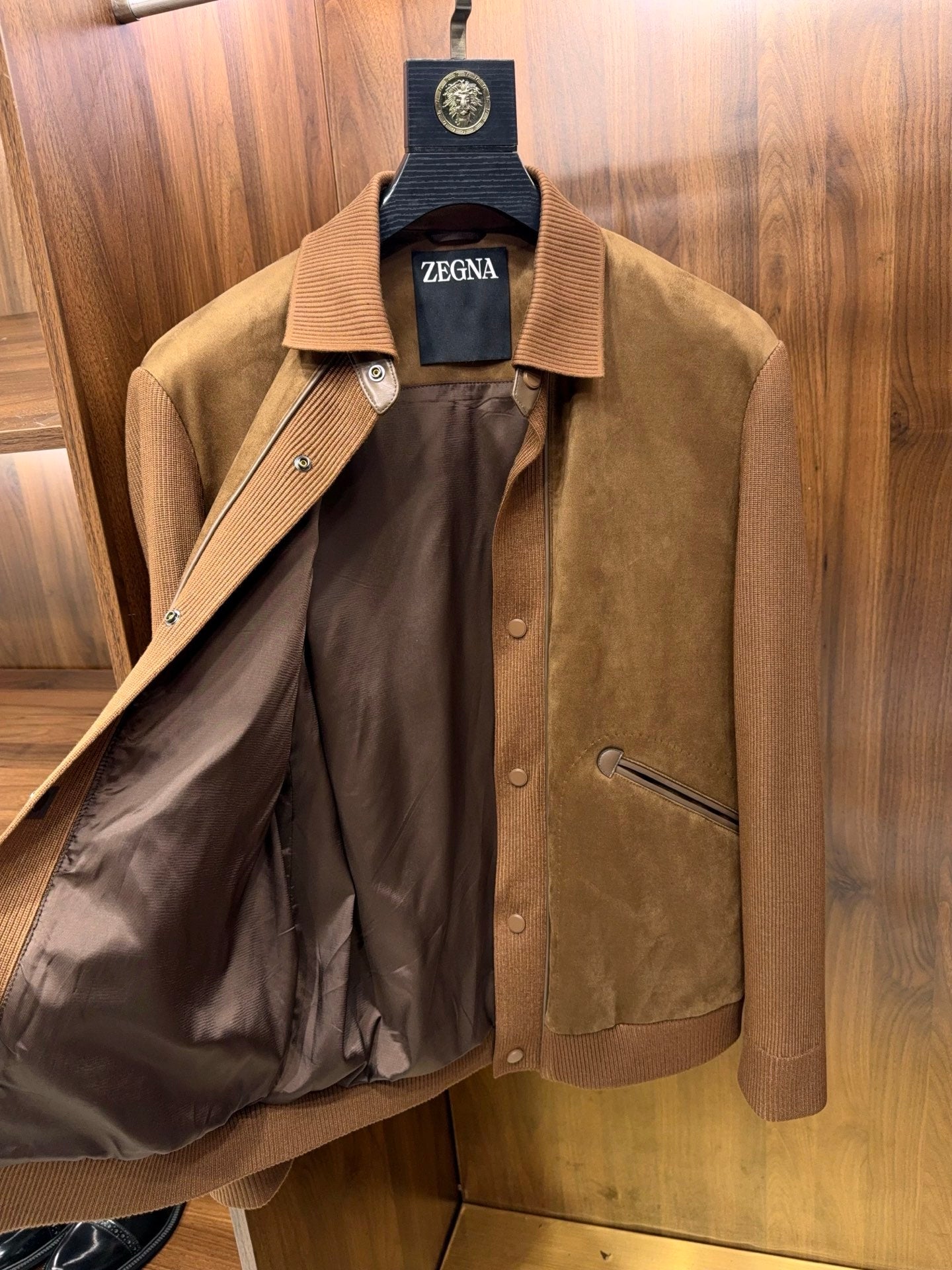 니트 스웨이드 자켓 (knit suede jacket)