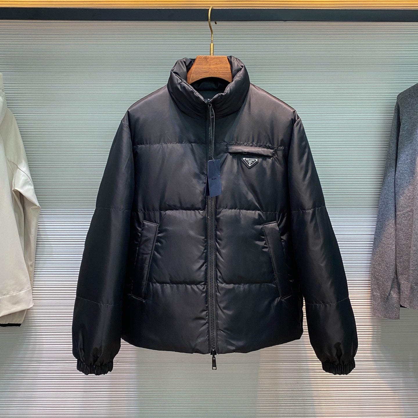 스탠드 칼라 양면패딩 (stand collar padding)