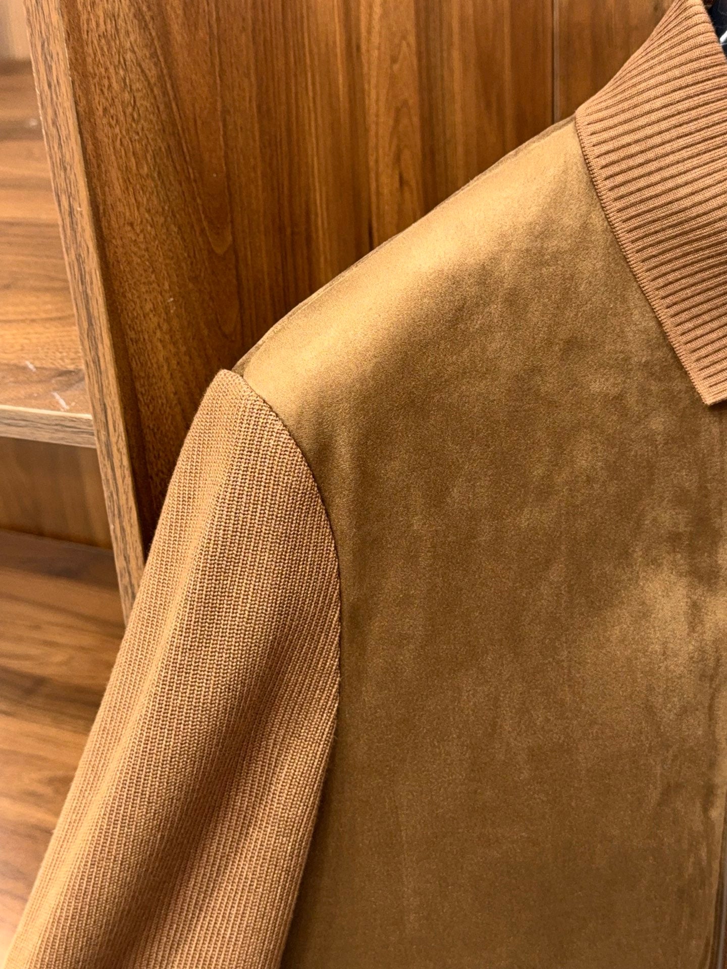 니트 스웨이드 자켓 (knit suede jacket)