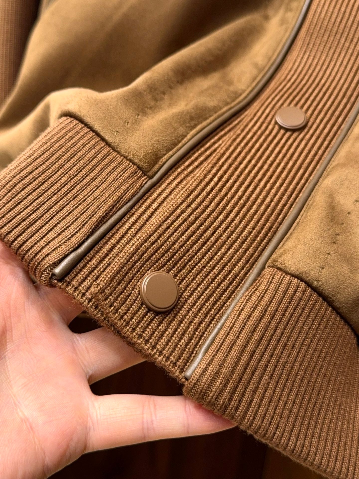 니트 스웨이드 자켓 (knit suede jacket)