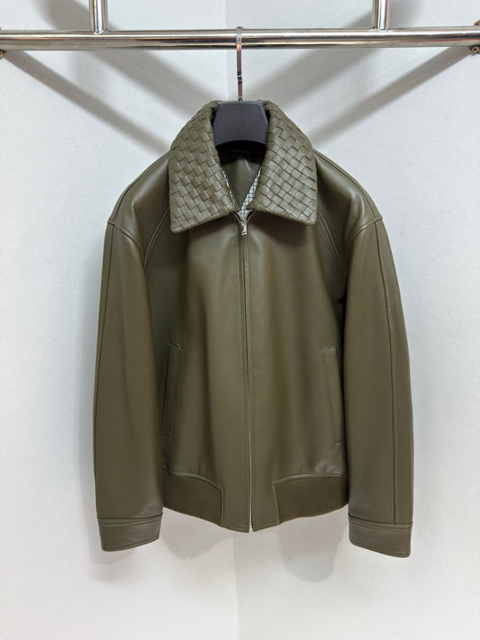 우븐 가죽자켓 (woven leather jacket)