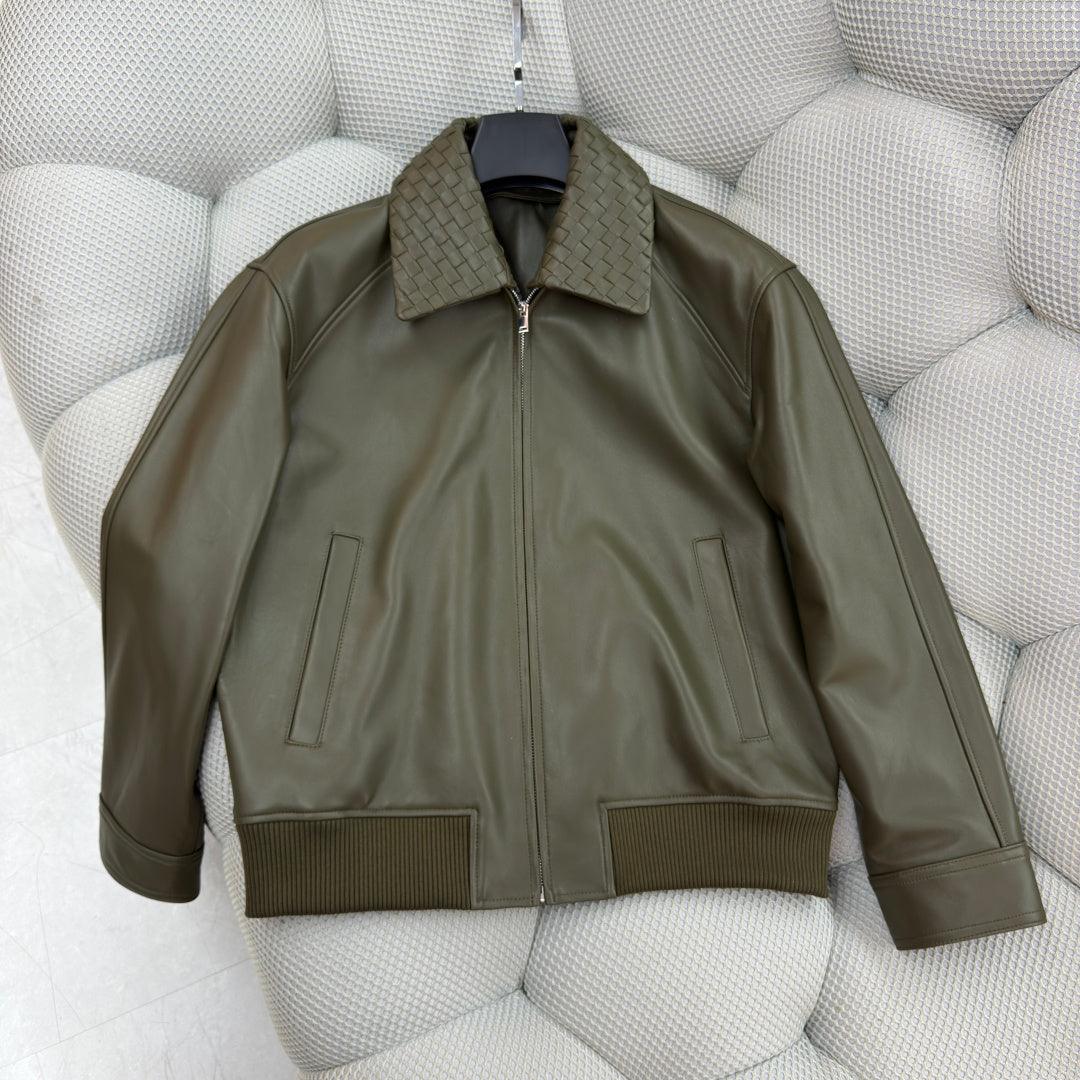 우븐 가죽자켓 (woven leather jacket)