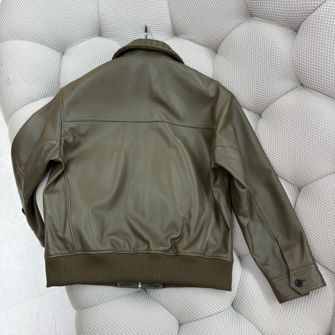 우븐 가죽자켓 (woven leather jacket)
