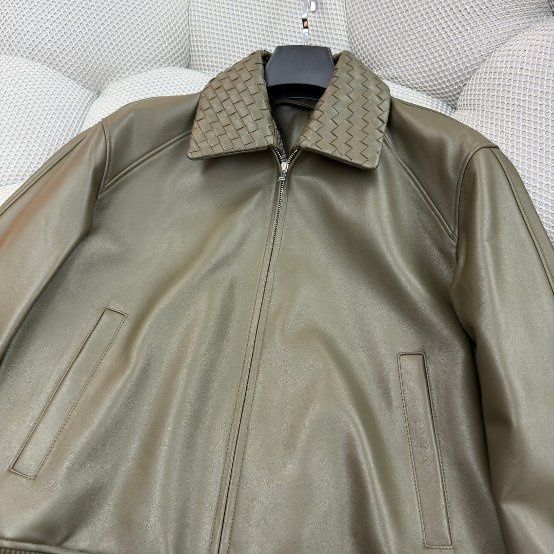우븐 가죽자켓 (woven leather jacket)