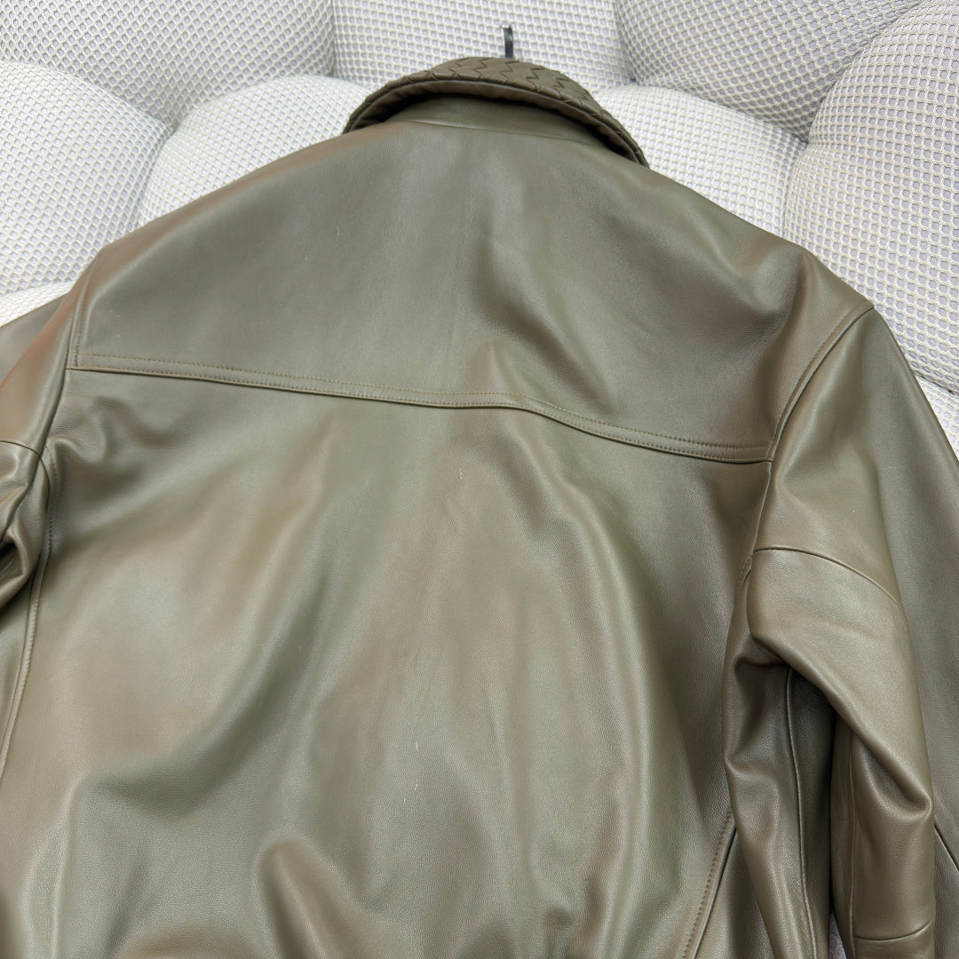 우븐 가죽자켓 (woven leather jacket)