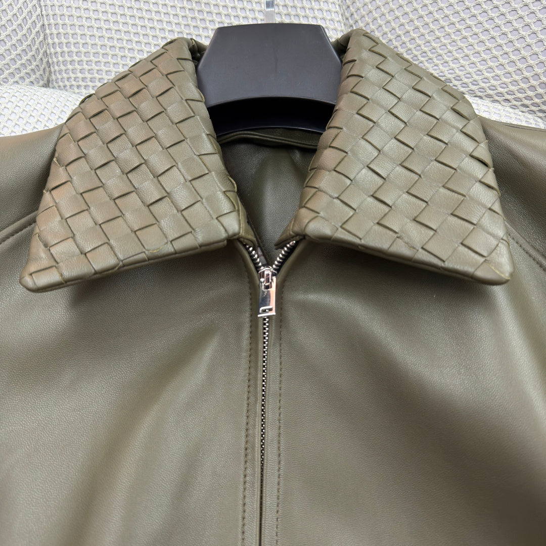 우븐 가죽자켓 (woven leather jacket)