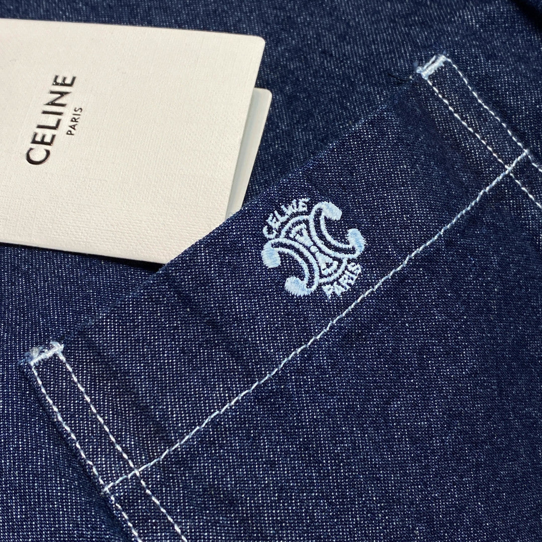 코튼 칼라 데님 셔츠 (cotton collar denim shirt)