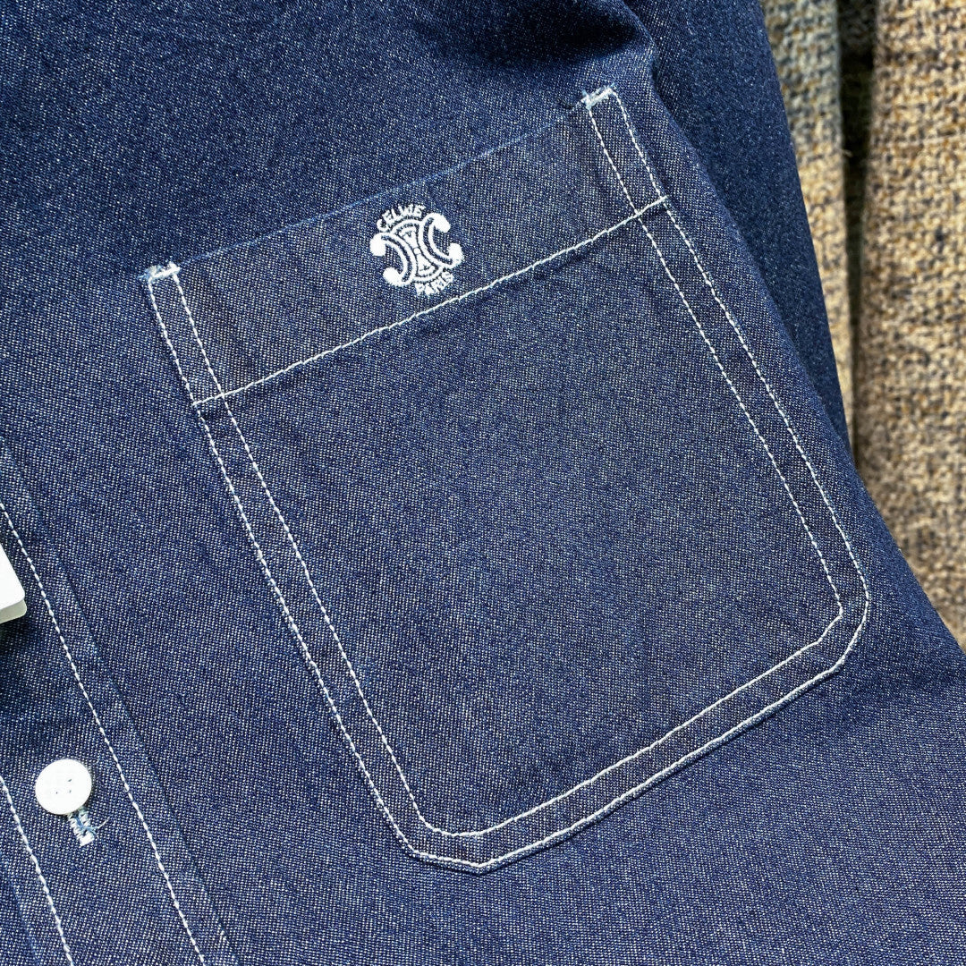 코튼 칼라 데님 셔츠 (cotton collar denim shirt)