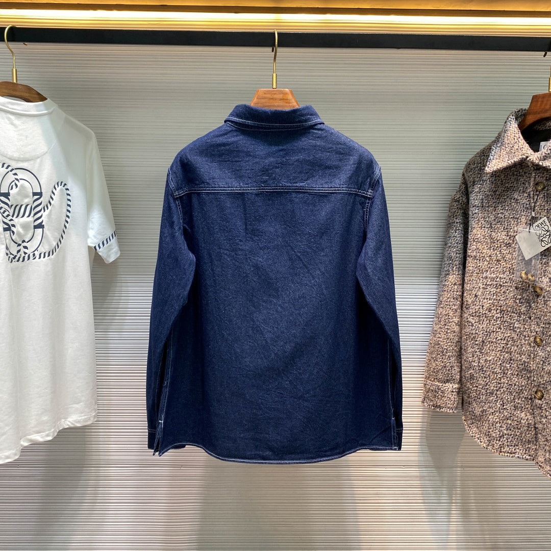 코튼 칼라 데님 셔츠 (cotton collar denim shirt)