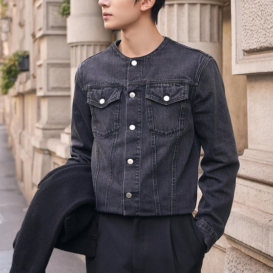 솔리드 데님자켓 (solid denim jacket)