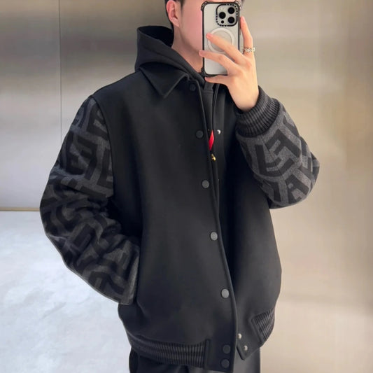 울 봄버 야구점퍼 (Wool bomber baseball jacket)