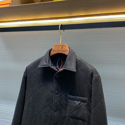 다이아몬드 퀼팅 자켓 (Long trench leather coat)