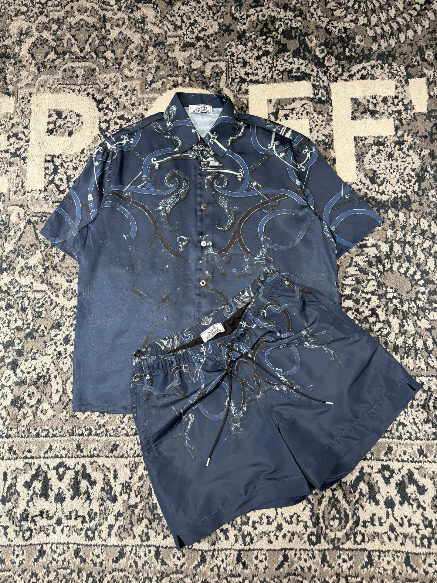 롱캔버스 반팔셔츠 (Long canvas short-sleeved shirt)
