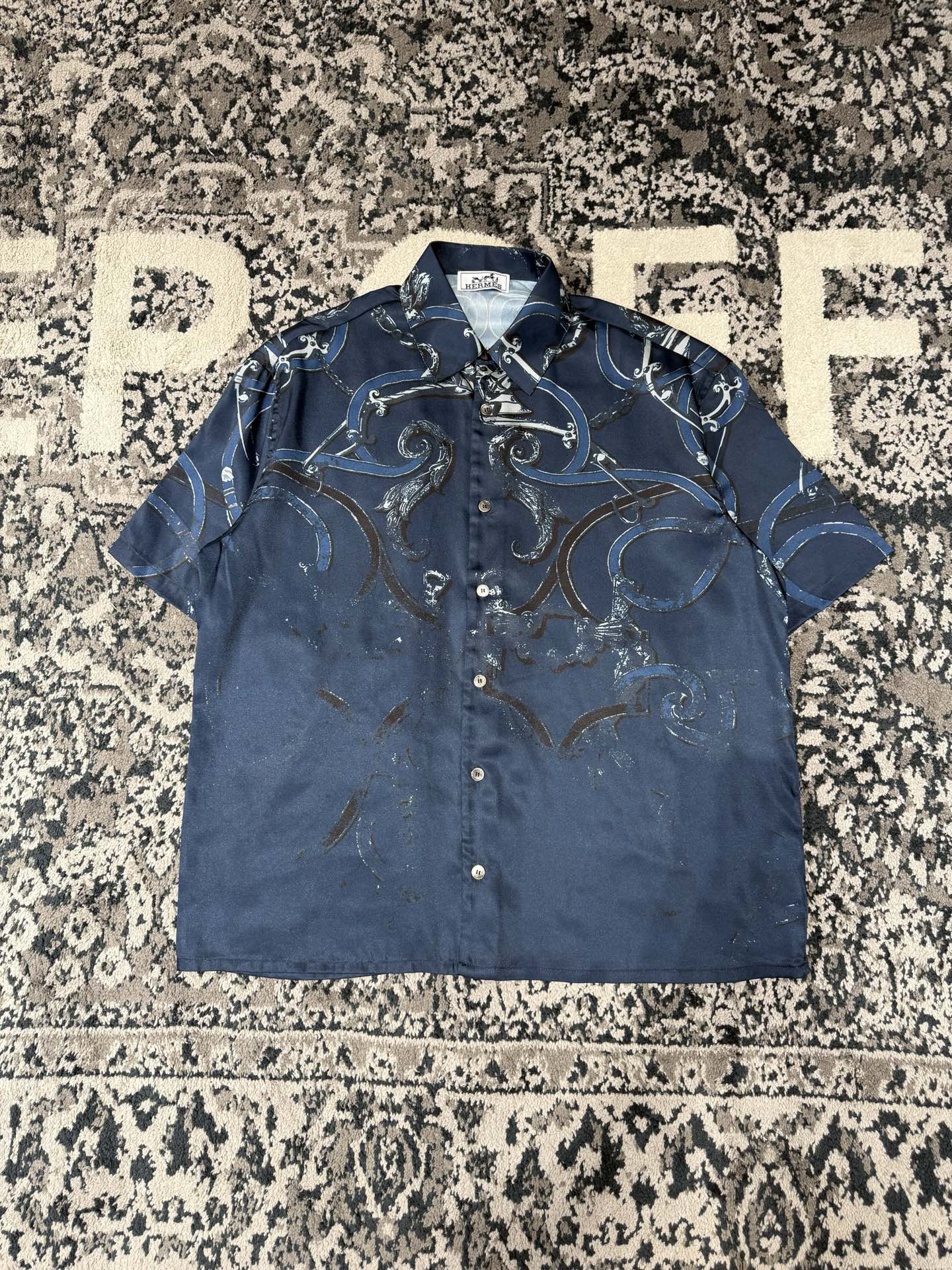 롱캔버스 반팔셔츠 (Long canvas short-sleeved shirt)