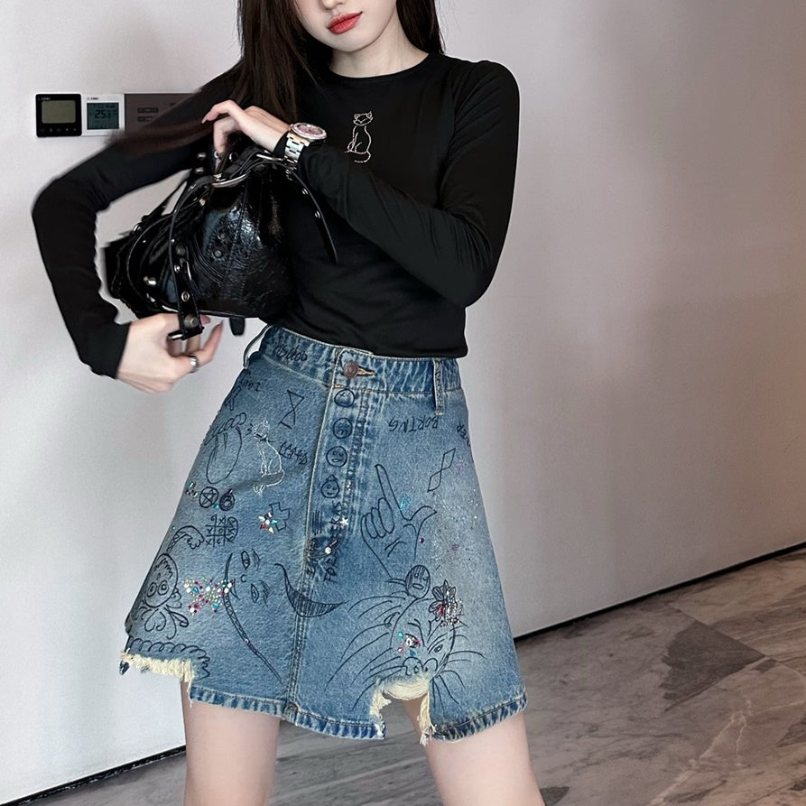 J400822 데님스커트